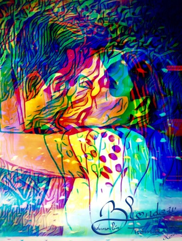 Цифровое искусство под названием "Fire Love" - Thomas Blondeau-Dumoulin, Подлинное произведение искусства, Цифровая живопись