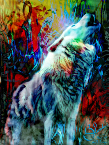 Arte digitale intitolato "Wolfsong" da Thomas Blondeau-Dumoulin, Opera d'arte originale, Pittura digitale