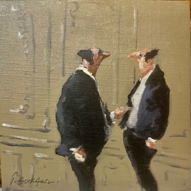 Painting titled "Sans titre 2" by Thomas Bossard, Original Artwork, Oil Mounted on Cardboard
