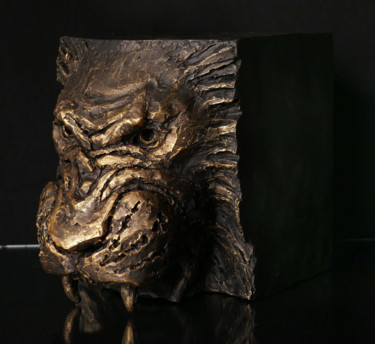 Skulptur mit dem Titel "Lion rugissant / Sé…" von Thomas Boury, Original-Kunstwerk, Keramik