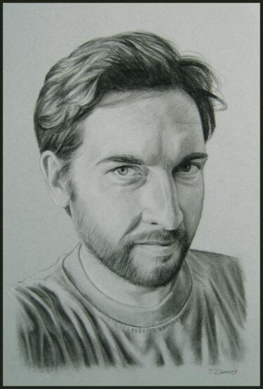 Drawing titled "Autoportrait" by Thomas Cambois, Original Artwork