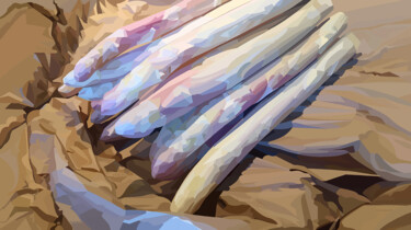 Arts numériques intitulée "Les asperges" par Thomas Clémans, Œuvre d'art originale, Peinture numérique