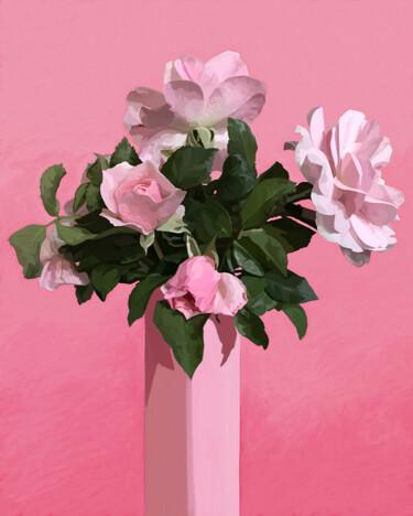 Malerei mit dem Titel "Les roses esquisse" von Thomas Clémans, Original-Kunstwerk, Digitale Malerei