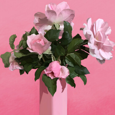 Malerei mit dem Titel "Les Roses Mathieu" von Thomas Clémans, Original-Kunstwerk, Digitale Malerei