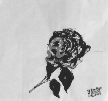 Peinture intitulée "Rose" par Thomas Eeckman, Œuvre d'art originale, Encre