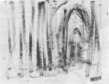 Peinture intitulée "Cathédrale claire" par Thomas Eeckman, Œuvre d'art originale, Encre