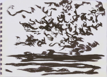Peinture intitulée "marée basse" par Thomas Eeckman, Œuvre d'art originale, Encre