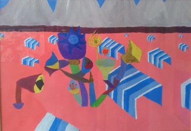Картина под названием "Plantes de Klee dan…" - Thomas Formule, Подлинное произведение искусства, Акрил