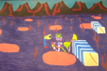Pintura intitulada "Plantes de Klee dan…" por Thomas Formule, Obras de arte originais, Acrílico