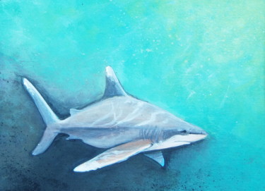 Peinture intitulée "Requin.jpg" par Thomas H, Œuvre d'art originale, Acrylique