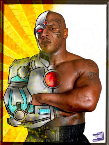 Digital Arts titled "Cyborg Tyson" by Thomas Heitor De Matos, Original Artwork, 2D Digital Work