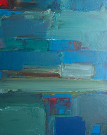 Картина под названием "Blue Coast" - Thomas Hjelm, Подлинное произведение искусства, Акрил Установлен на Деревянная рама для…