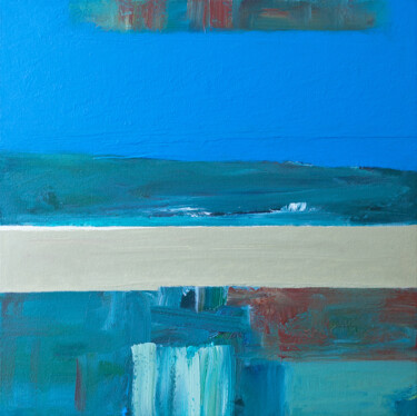 Painting titled "Across The Bay" by Thomas Hjelm, Original Artwork, Oil Mounted on Wood Stretcher frame