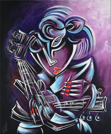 Painting titled "Music of Love #934" by Thomas Lange, Original Artwork, Oil Mounted on Wood Stretcher frame
