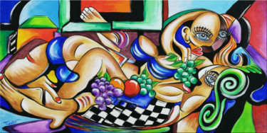 Картина под названием "Love Relaxation #976" - Thomas Lange, Подлинное произведение искусства, Масло Установлен на Деревянна…