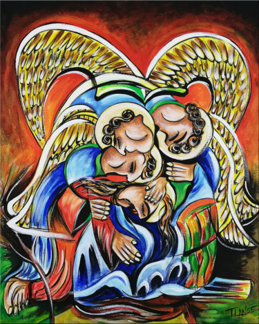 "Angels of Love #980" başlıklı Tablo Thomas Lange tarafından, Orijinal sanat, Petrol