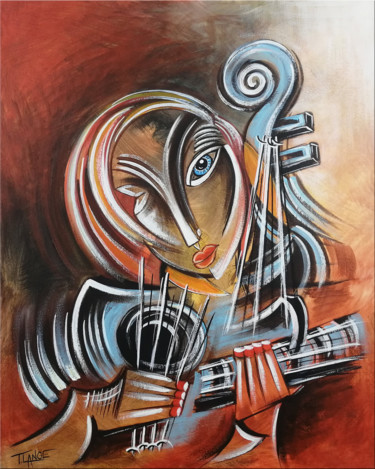 Картина под названием "Music #M7" - Thomas Lange, Подлинное произведение искусства, Масло Установлен на Деревянная рама для…