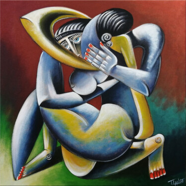 Картина под названием "Woman Chillout #M216" - Thomas Lange, Подлинное произведение искусства, Масло Установлен на Деревянна…