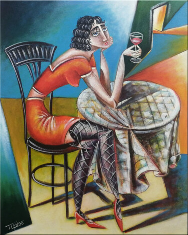 Pintura titulada "Woman Chillout #M233" por Thomas Lange, Obra de arte original, Oleo Montado en Bastidor de camilla de made…