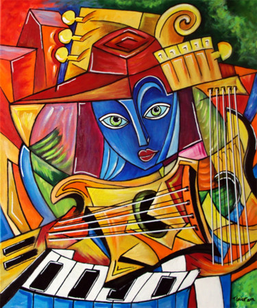 Peinture intitulée "Instrumentalist" par Thomas Lange, Œuvre d'art originale, Acrylique