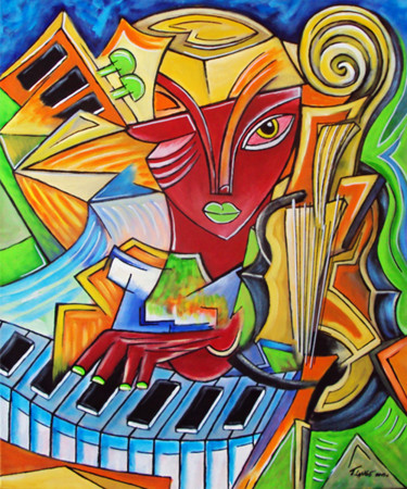 Картина под названием "Musical" - Thomas Lange, Подлинное произведение искусства, Акрил