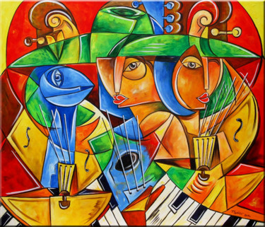 "Musical Trio - Musi…" başlıklı Tablo Thomas Lange tarafından, Orijinal sanat, Akrilik