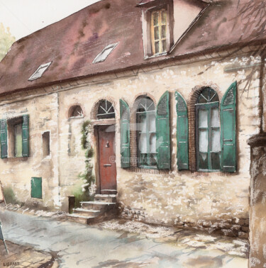 Painting titled "Rue des Beaux Arts-…" by Thomas Liébart, Original Artwork, Watercolor
