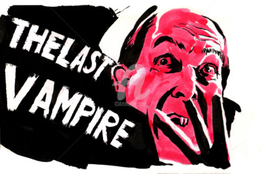 Schilderij getiteld "The last Vampyre" door Thomas Liébart, Origineel Kunstwerk, Inkt