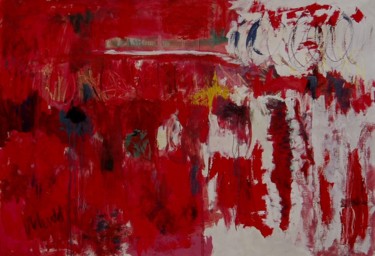 Painting titled "Abstract in Red (#5…" by Thomas Pierce Mudd, Original Artwork, Oil