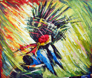 Painting titled "Through the storm […" by Terra Bantu, Original Artwork, Oil