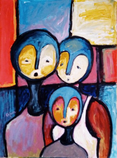 Painting titled "family first" by Terra Bantu, Original Artwork, Acrylic
