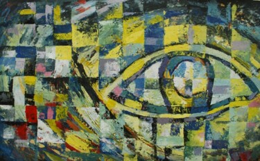 Peinture intitulée "inner eye [acrylic…" par Terra Bantu, Œuvre d'art originale, Huile