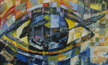 Painting titled "the eye within 2 [a…" by Terra Bantu, Original Artwork, Oil