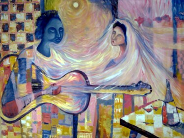 Painting titled "love-song" by Terra Bantu, Original Artwork, Acrylic