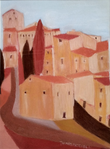 Peinture intitulée "Languedoc Mountain…" par Thomas Patchell, Œuvre d'art originale, Pastel