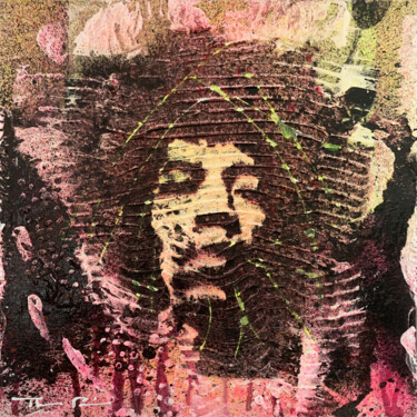 Painting titled "Jimi" by Thomas Pierre, Original Artwork, Acrylic Mounted on Wood Stretcher frame