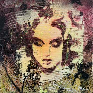 Schilderij getiteld "Madonna" door Thomas Pierre, Origineel Kunstwerk, Acryl Gemonteerd op Frame voor houten brancard
