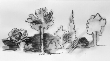 Drawing titled "Bosquet" by Thomas Rodet, Original Artwork, Ink