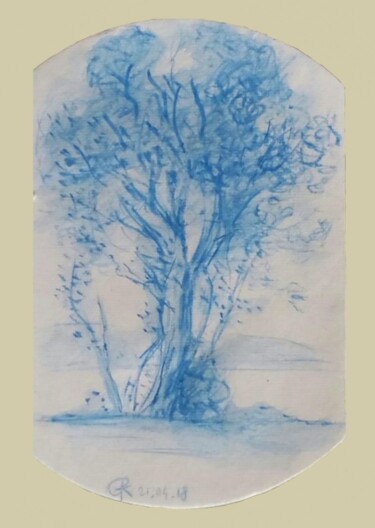 Dessin intitulée "Étude d'après Corot" par Thomas Rodet, Œuvre d'art originale, Crayon