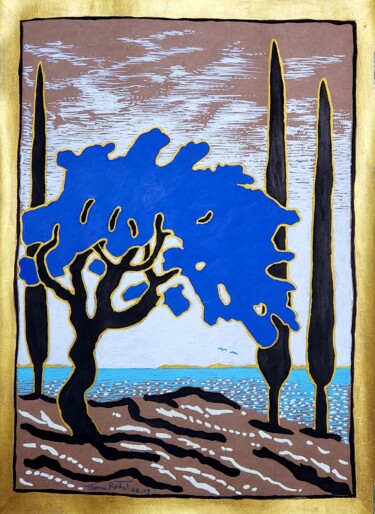 Peinture intitulée "Les Îles d'Or" par Thomas Rodet, Œuvre d'art originale, Acrylique