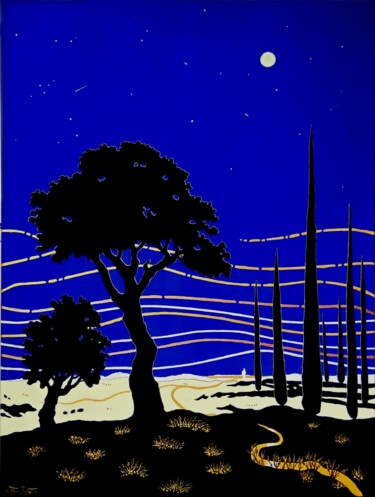 Peinture intitulée "Ô nuit enchanteresse" par Thomas Rodet, Œuvre d'art originale, Acrylique