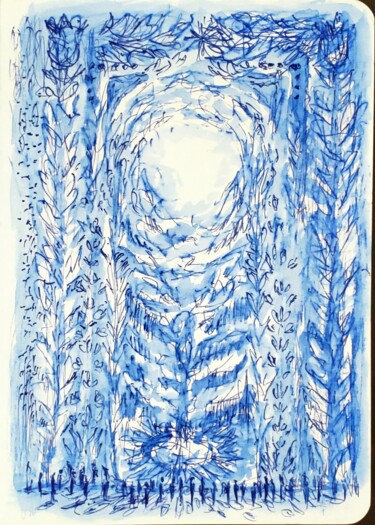 Malerei mit dem Titel "Soif de lumière" von Thomas Rodet, Original-Kunstwerk, Tinte