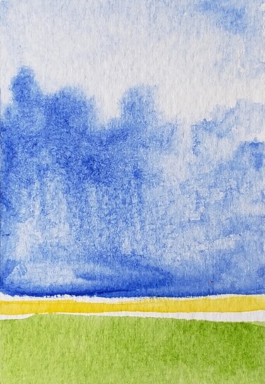 Pittura intitolato "Forêt bleu" da Thomas Rodet, Opera d'arte originale, Acquarello