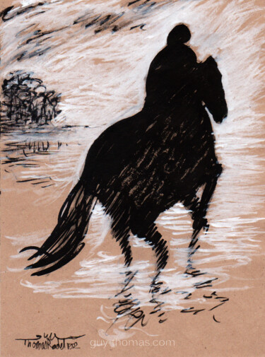「Contre-jour」というタイトルの描画 Thomas Rodetによって, オリジナルのアートワーク, インク