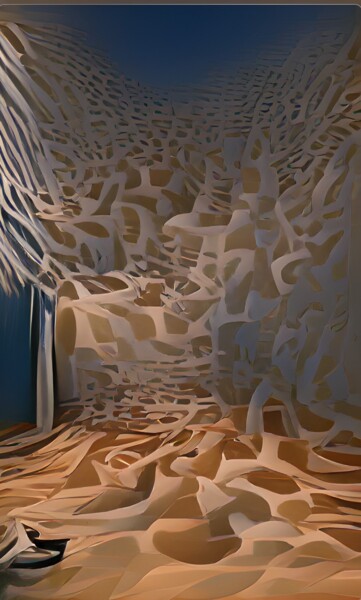 Digitale Kunst mit dem Titel "Waterfall" von Thomas Schneider, Original-Kunstwerk, 2D digitale Arbeit