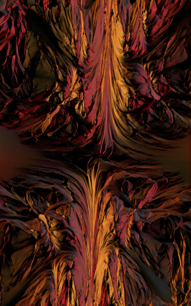 Digital Arts titled "Lava" by Thomas Seebauer (FractopiaArt), Original Artwork, Digital Painting Mounted on Wood Panel