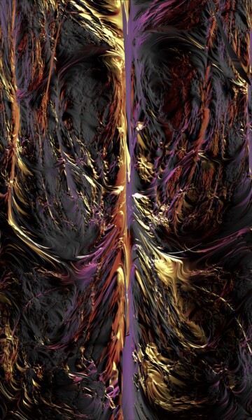 Digital Arts titled "Feuer (Satan König…" by Thomas Seebauer (FractopiaArt), Original Artwork, Digital Painting Mounted on W…