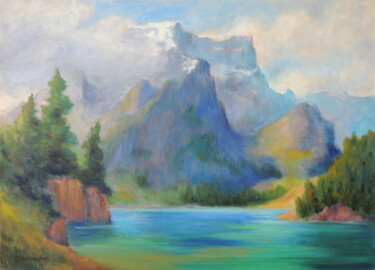 Peinture intitulée "Pragser Wildsee bei…" par Thomas Stellmacher, Œuvre d'art originale, Acrylique