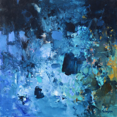 Ζωγραφική με τίτλο "Complex Blue" από Thomas Steyer, Αυθεντικά έργα τέχνης, Ακρυλικό Τοποθετήθηκε στο Ξύλινο πάνελ