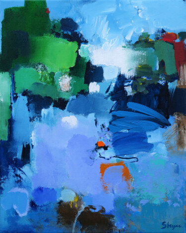 Картина под названием "Crystal Water" - Thomas Steyer, Подлинное произведение искусства, Акрил Установлен на Деревянная рама…